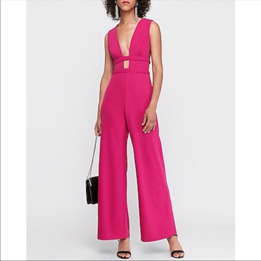 Express Pink Sleeveless Jumpsuit
